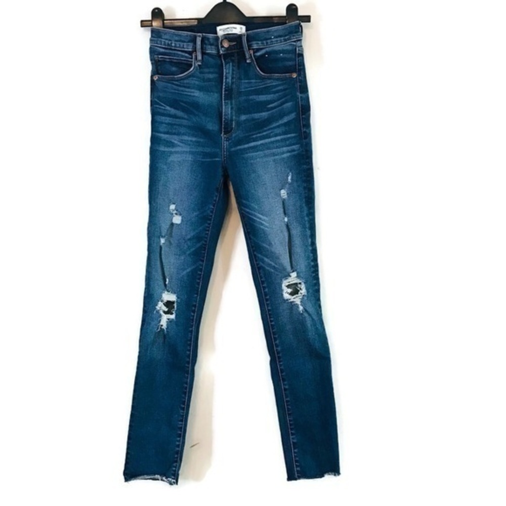 Abercrombie & Fitch Distressed The Super Skinny Ultra High Rise Jeans Women’s 26